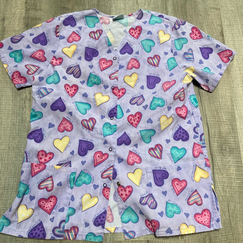 Button up short sleeve scrub
